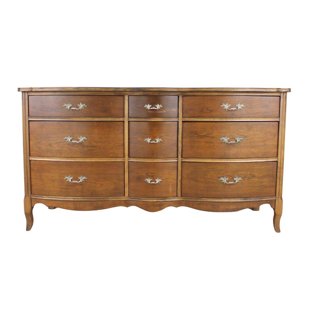 French provincial 9 drawer dresser, unpainted