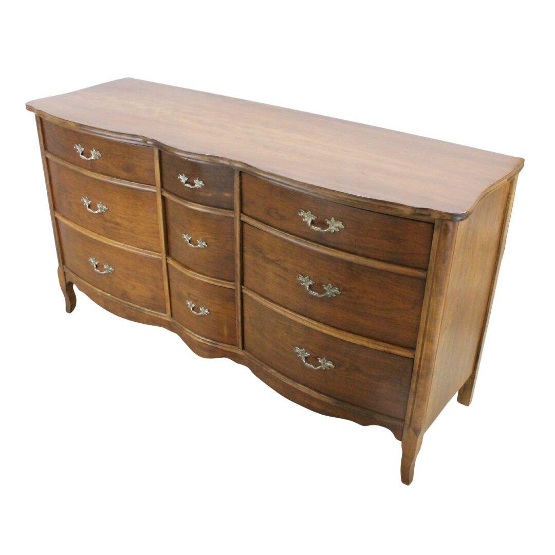 French provincial 9 drawer dresser, unpainted