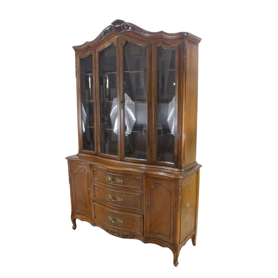 french provincial china cabinet, unpainted