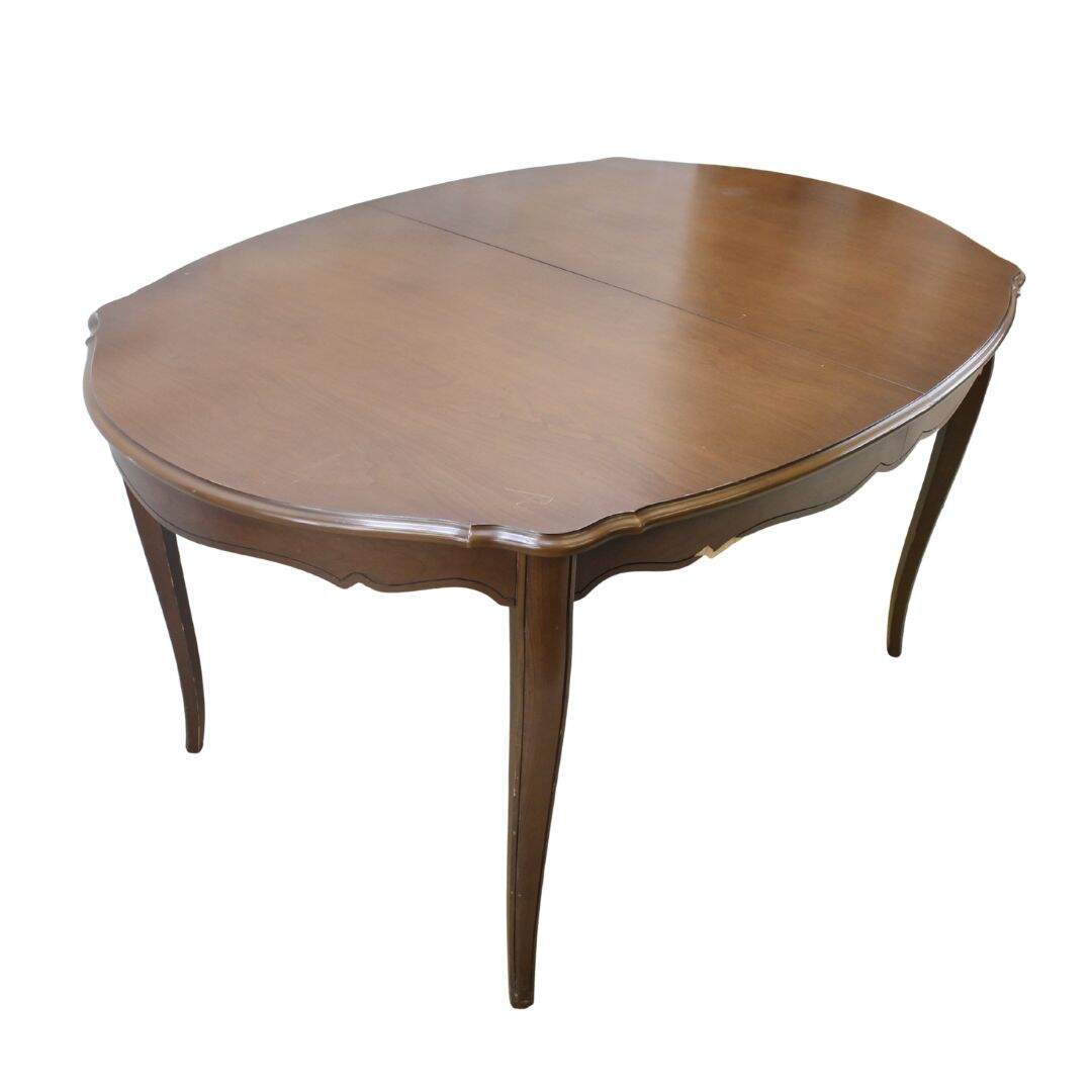 Oval French provincial dining table, unpainted