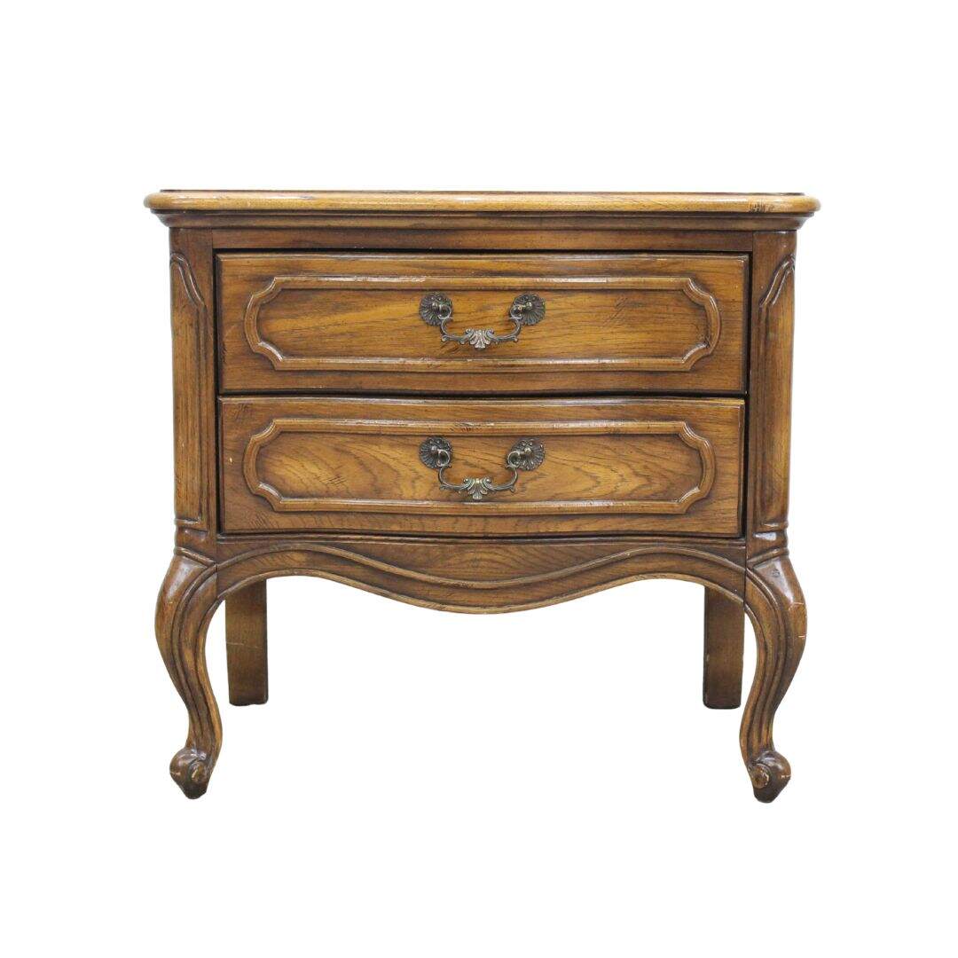 French provincial night table with 2 drawers, unpainted