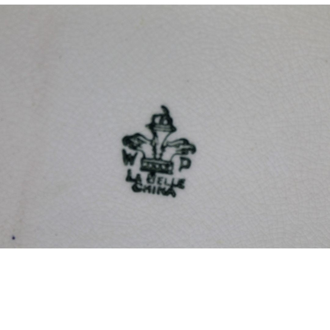 green and floral platter