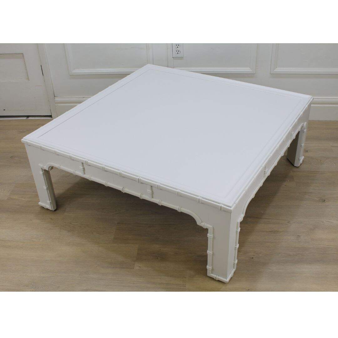 Large faux bamboo coffee table