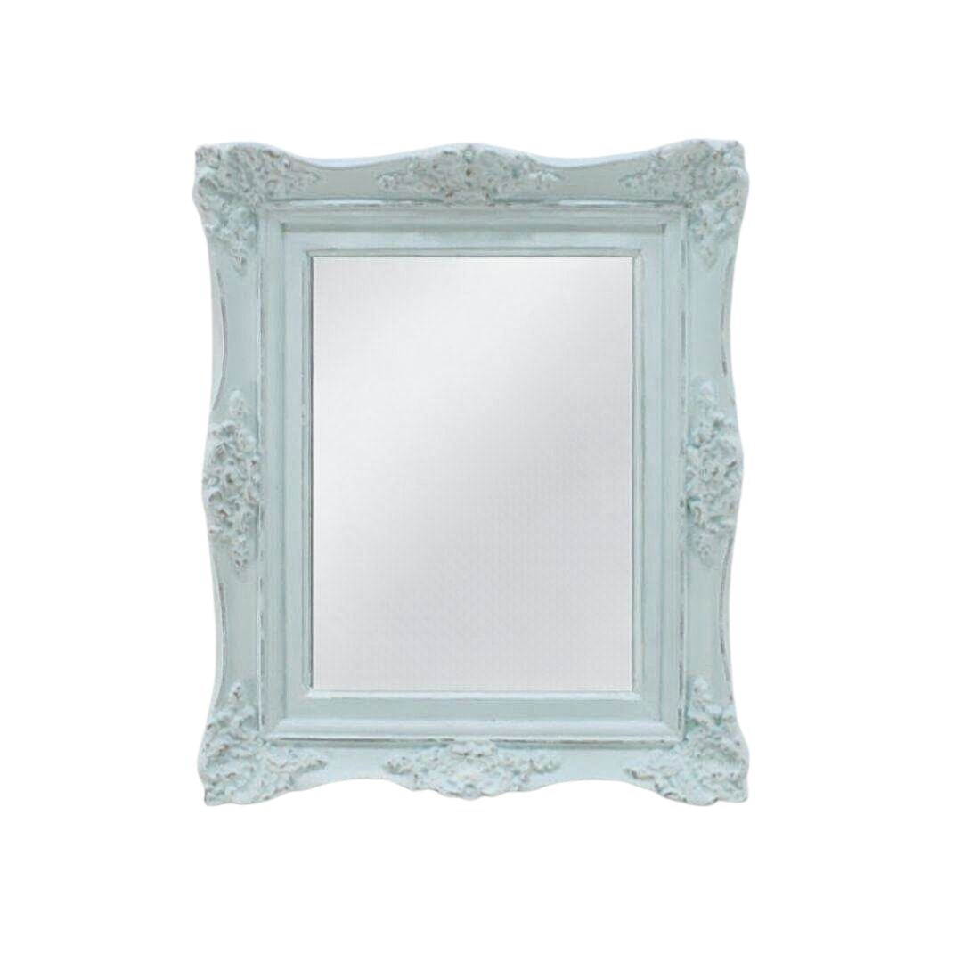 Mirror with pale blue frame