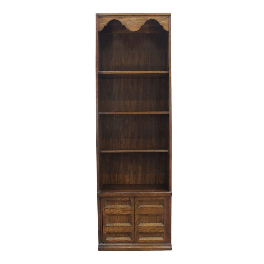 Oak veneer bookcase, unpainted