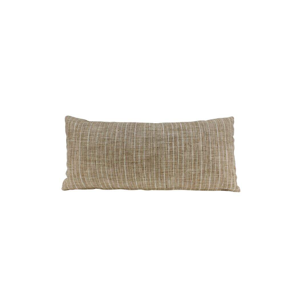 Oblong wheat coloured linen throw pillow