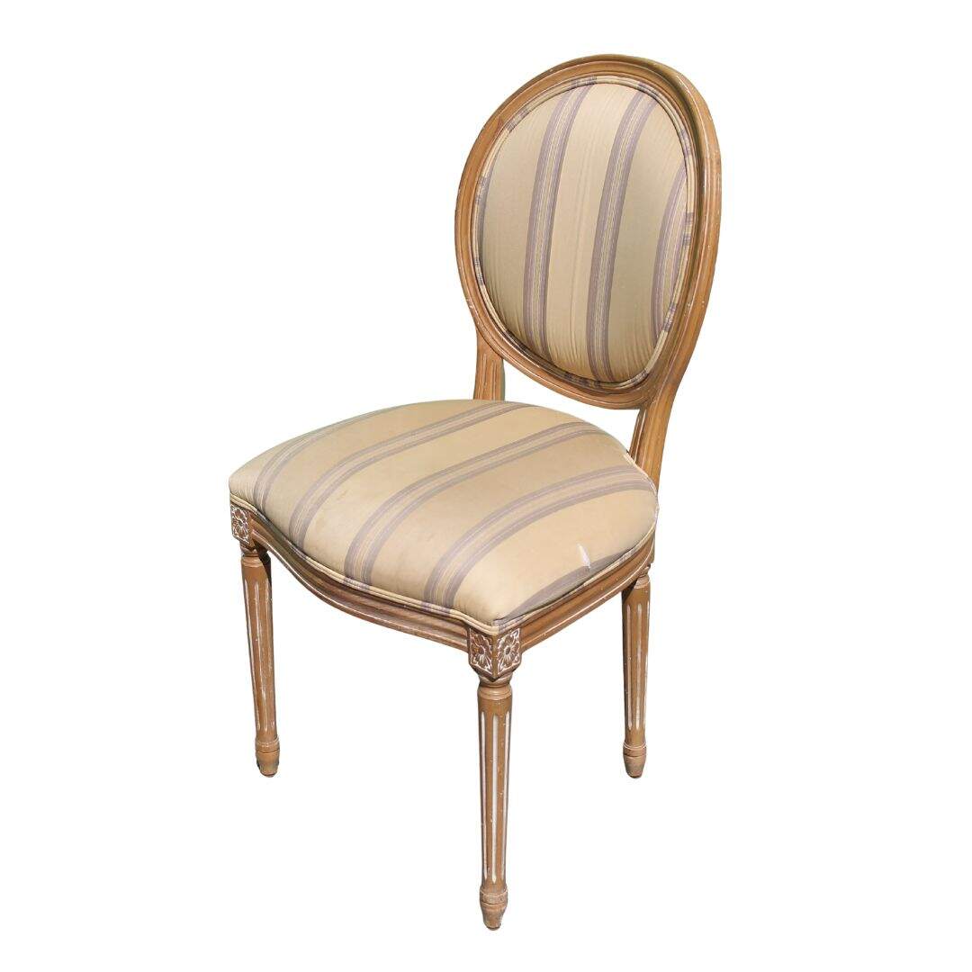 Oval back chair with fluted legs, unfinished