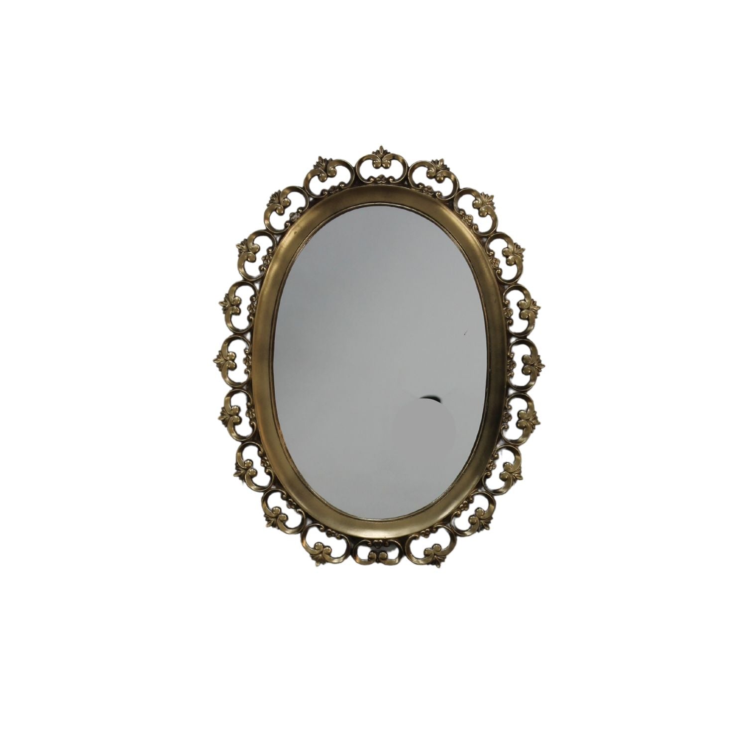 oval gold vintage mirror, small