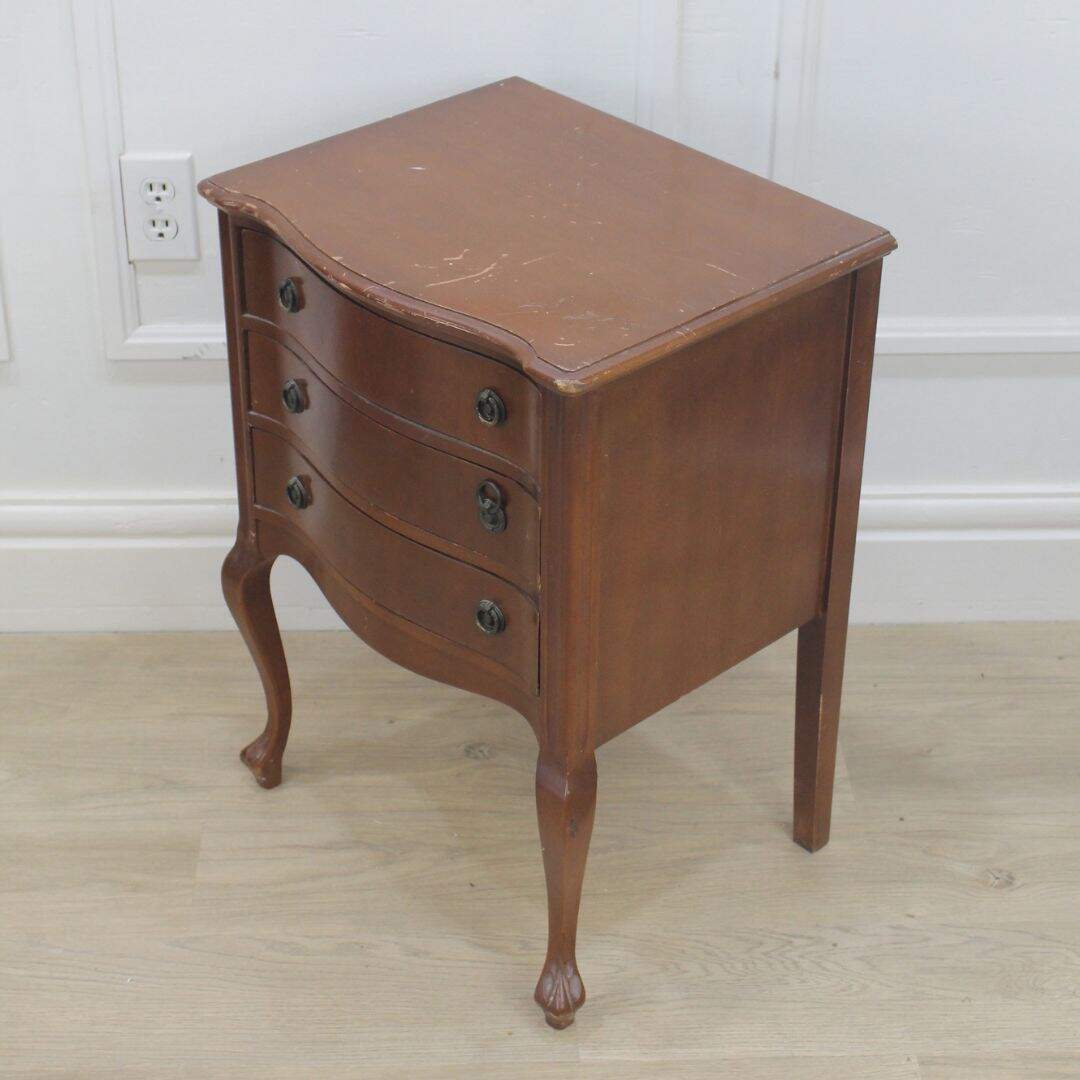 Pair of 3 drawer night tables, unpainted