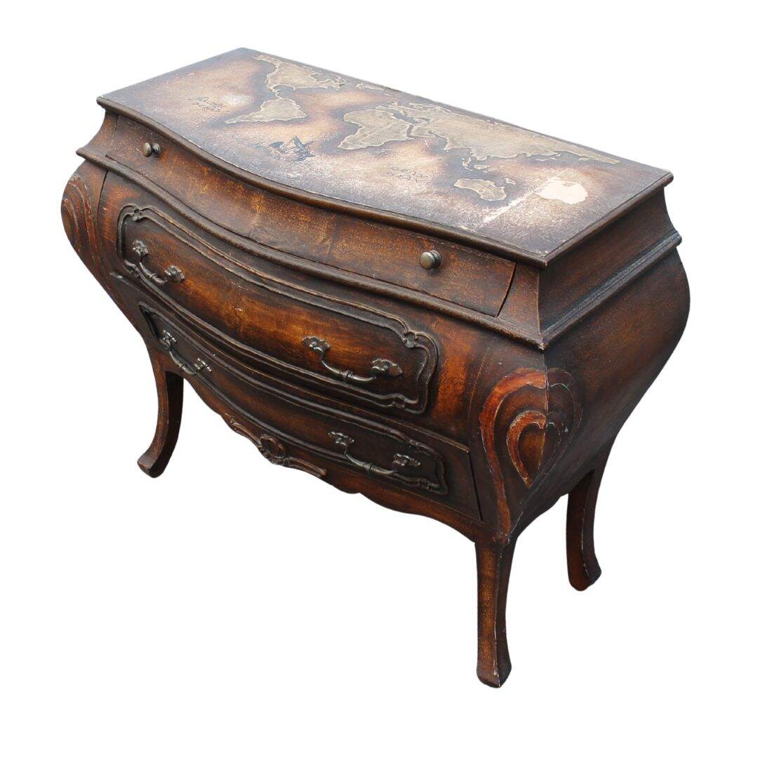 Pair of bombe chest side tables, unfinished