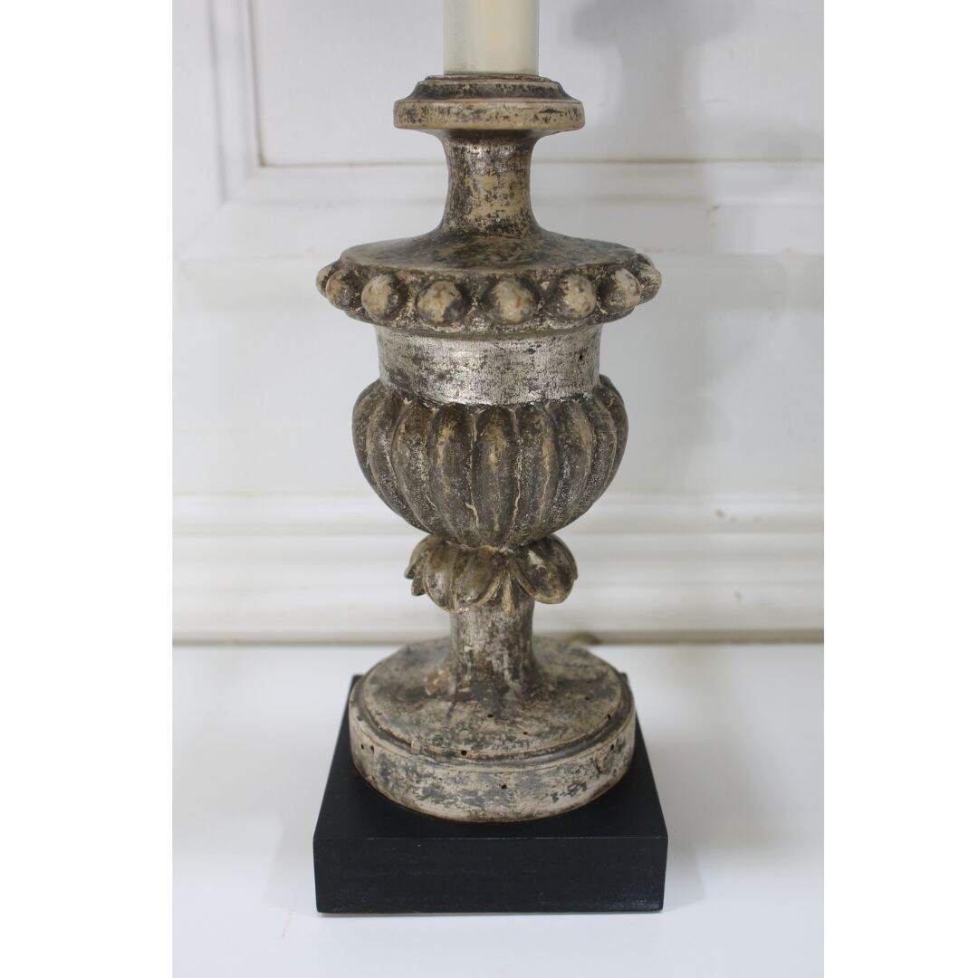 Italian carved silver leaf lamps