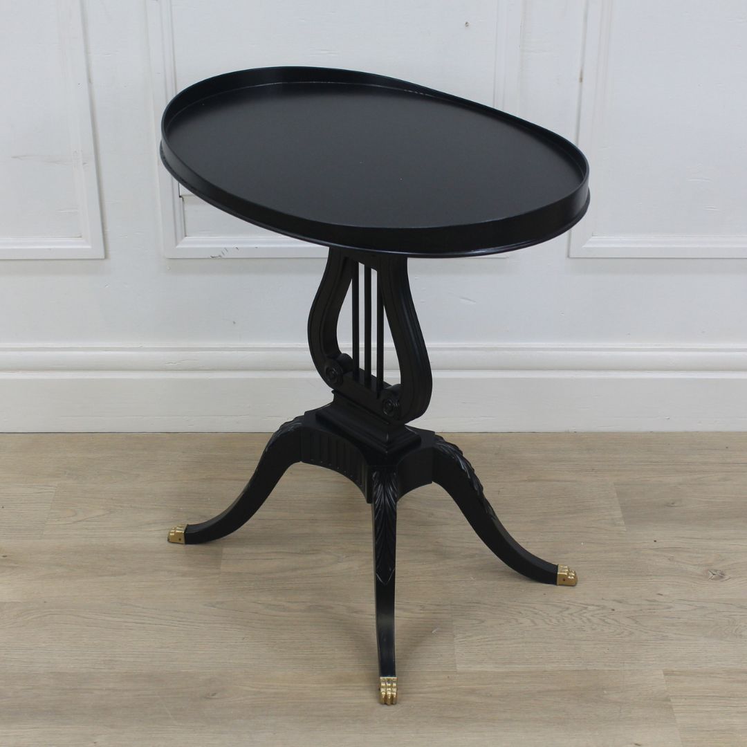 Pair of lyre base side tables