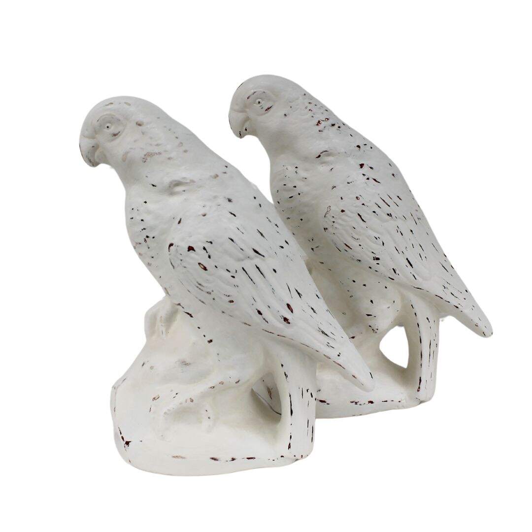 Pair of ceramic parrot figures