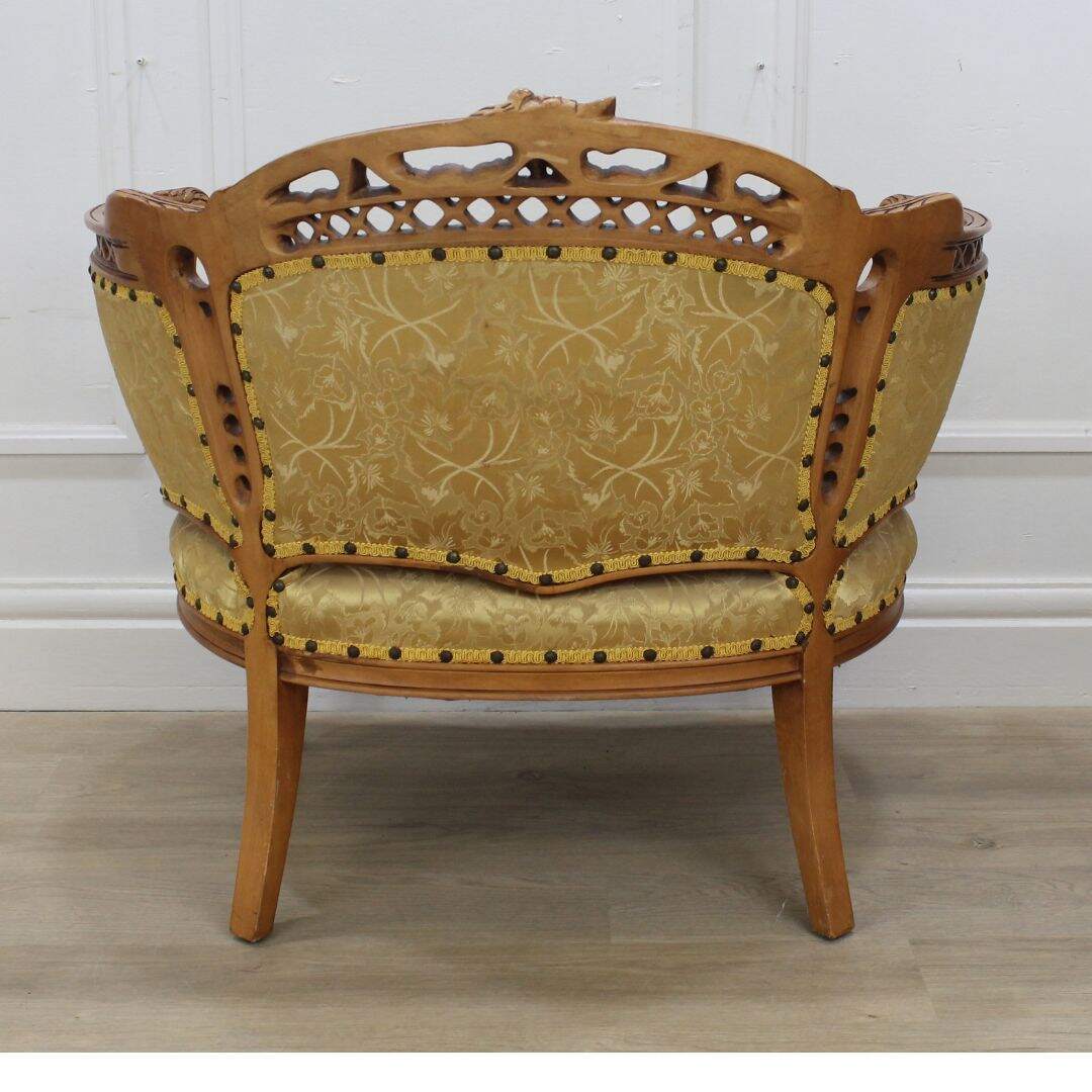 Pair ornate carved chairs, unfinished