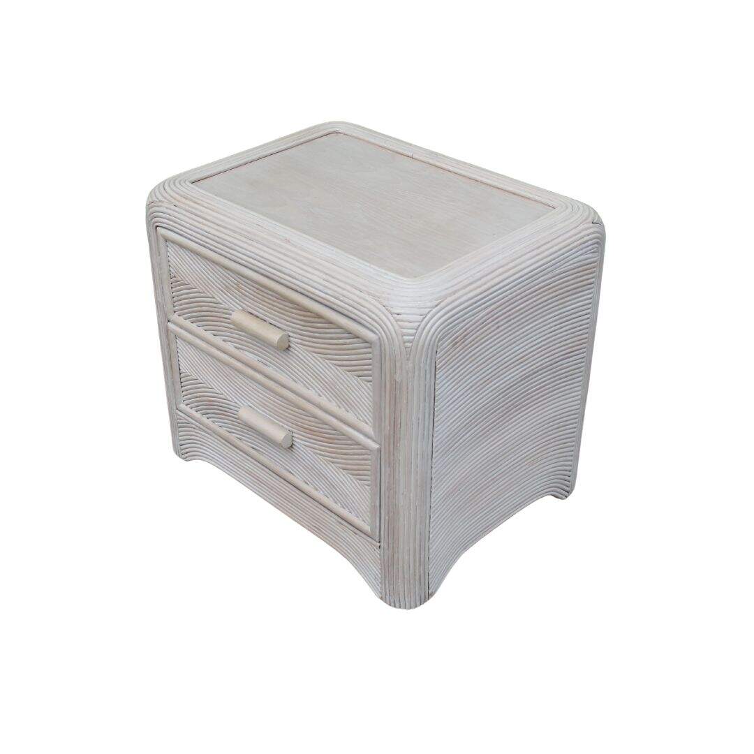 Pencil reed night table with water fall corners