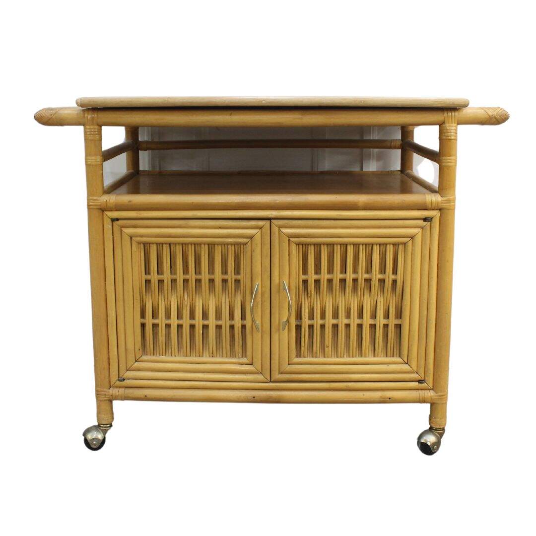 rattan bar cart