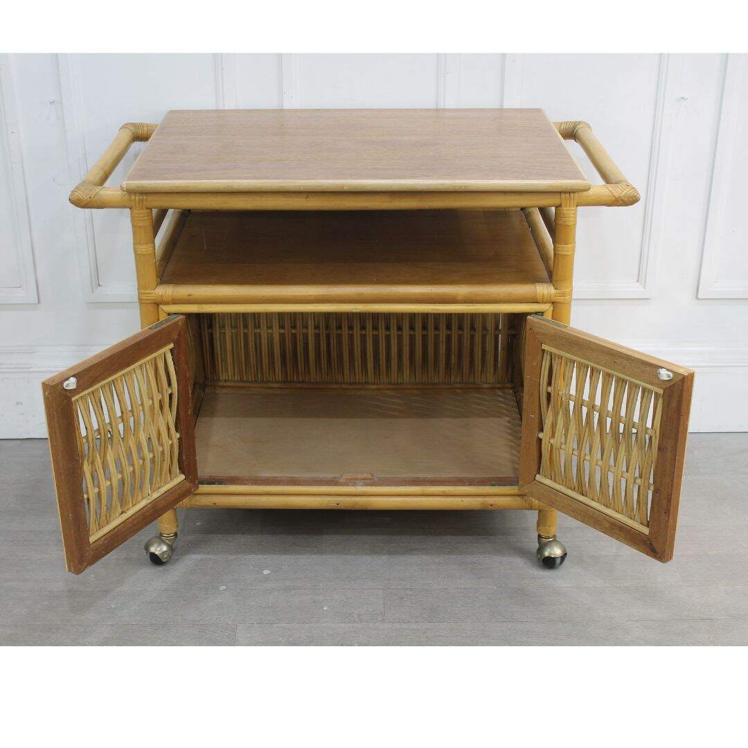 rattan bar cart