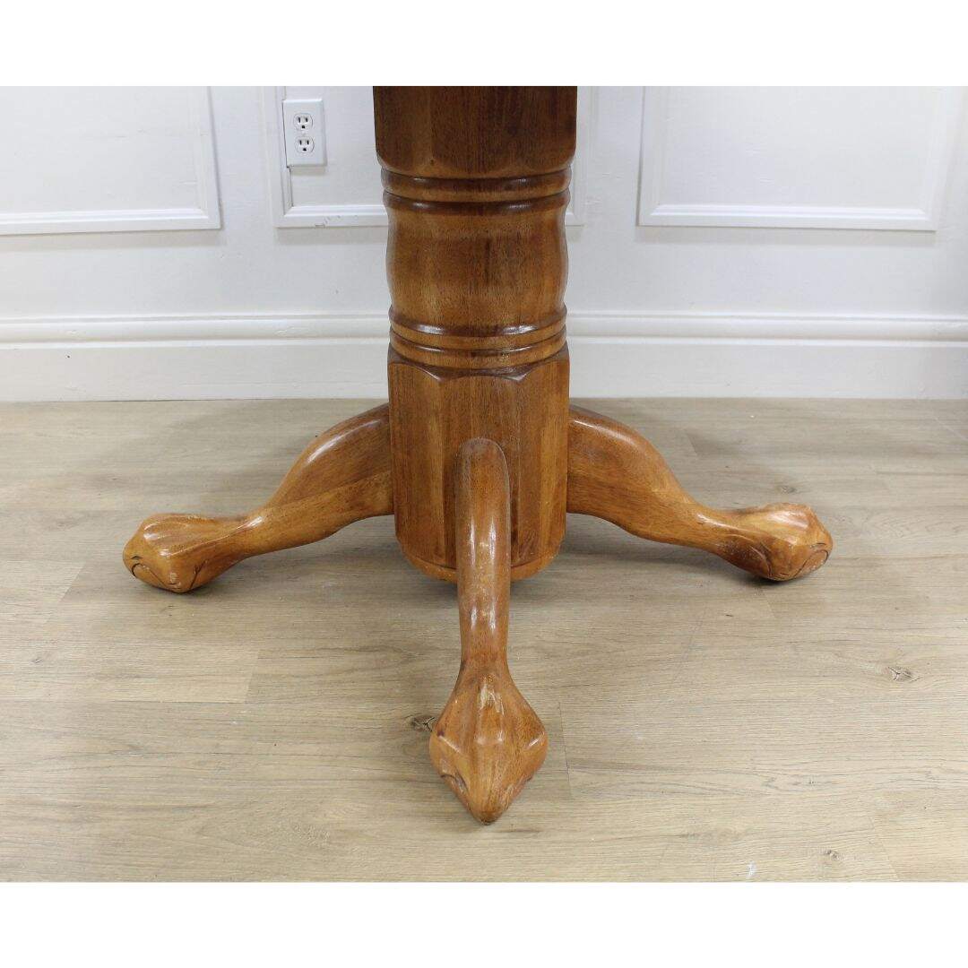 Round oak pedestal table, unfinished