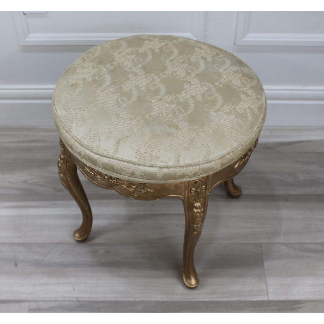 round gold stool, unfinished