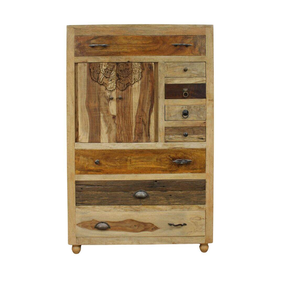 Multi drawer highboy dresser from India