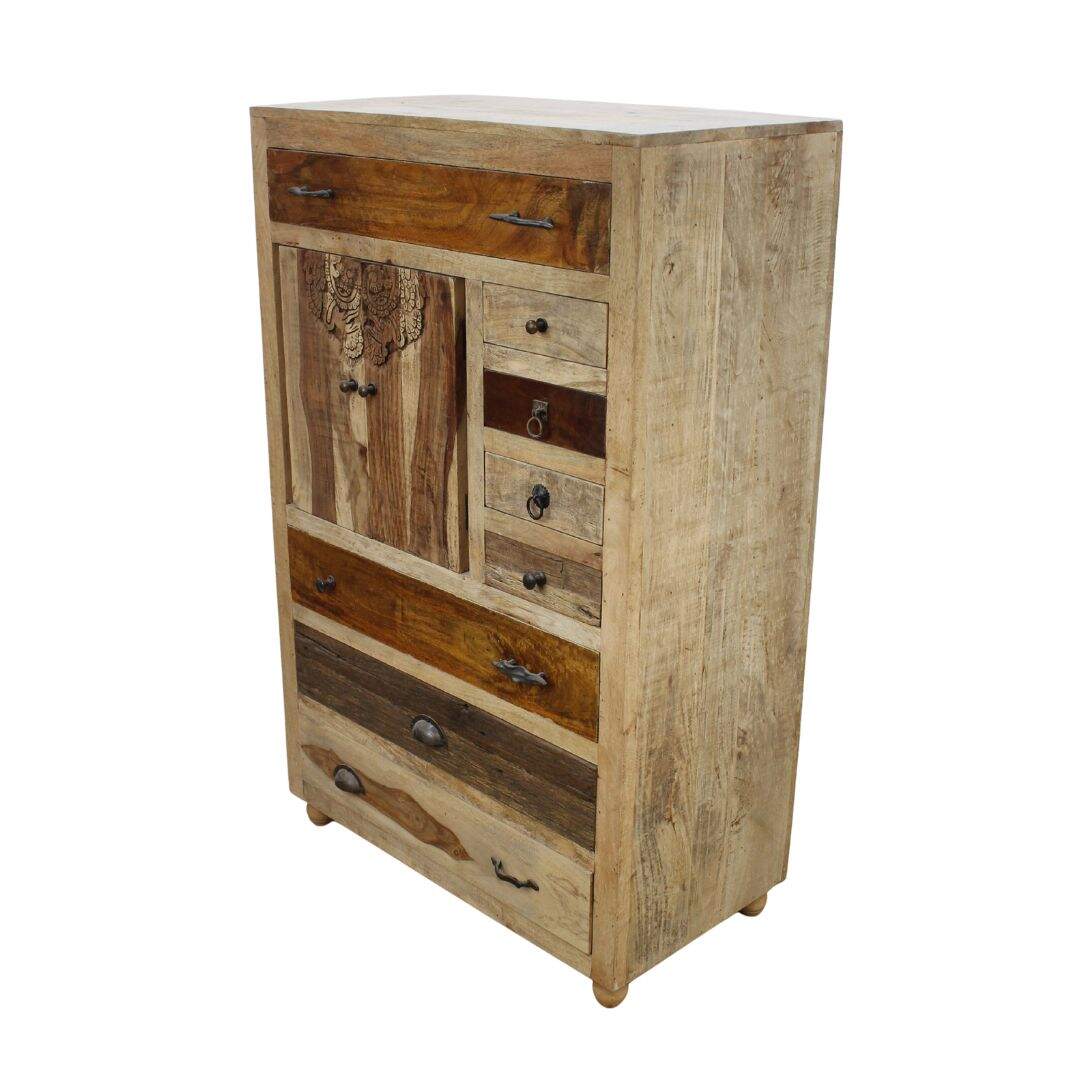 Multi drawer highboy dresser from India