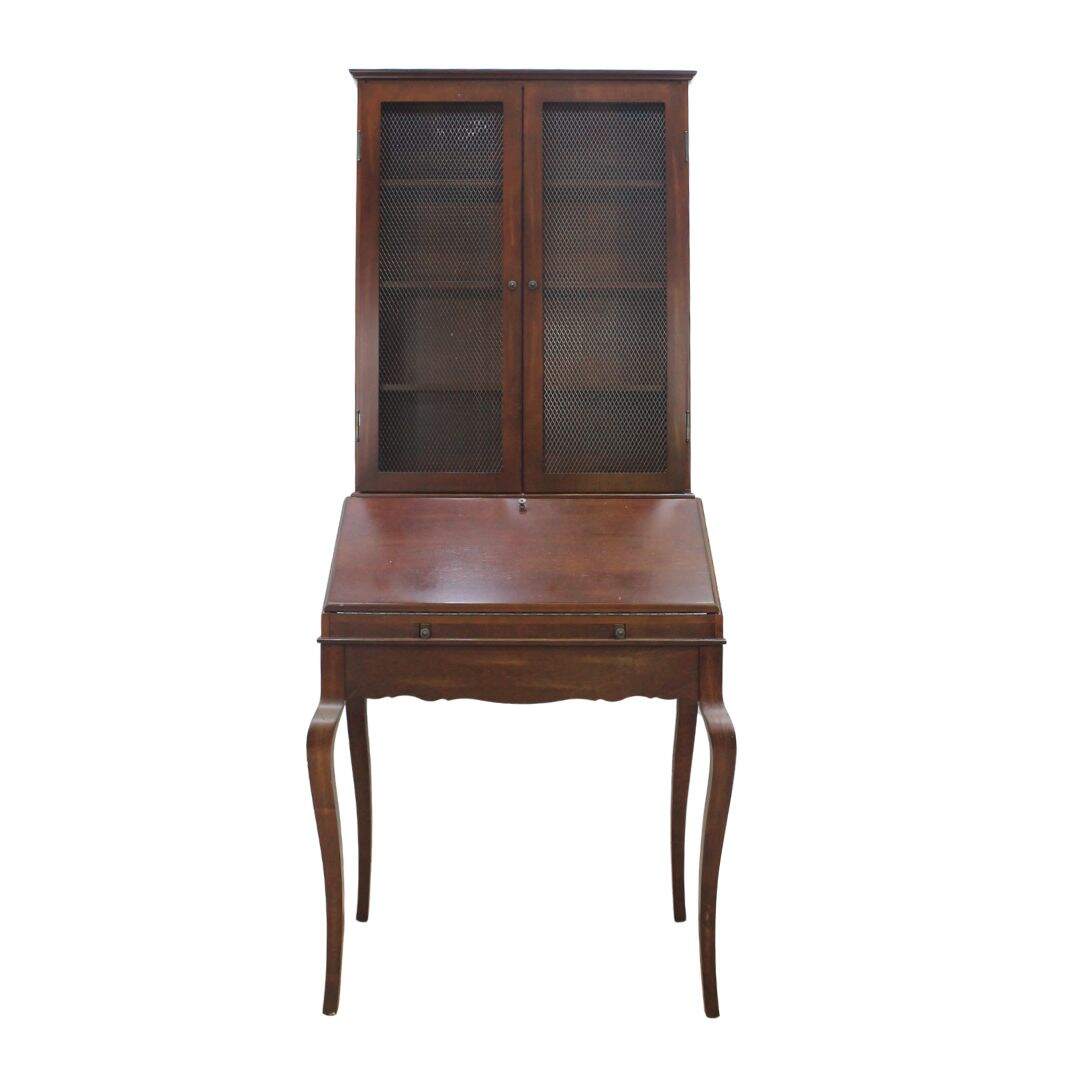 secretary cabinet with mesh doors, unpainted