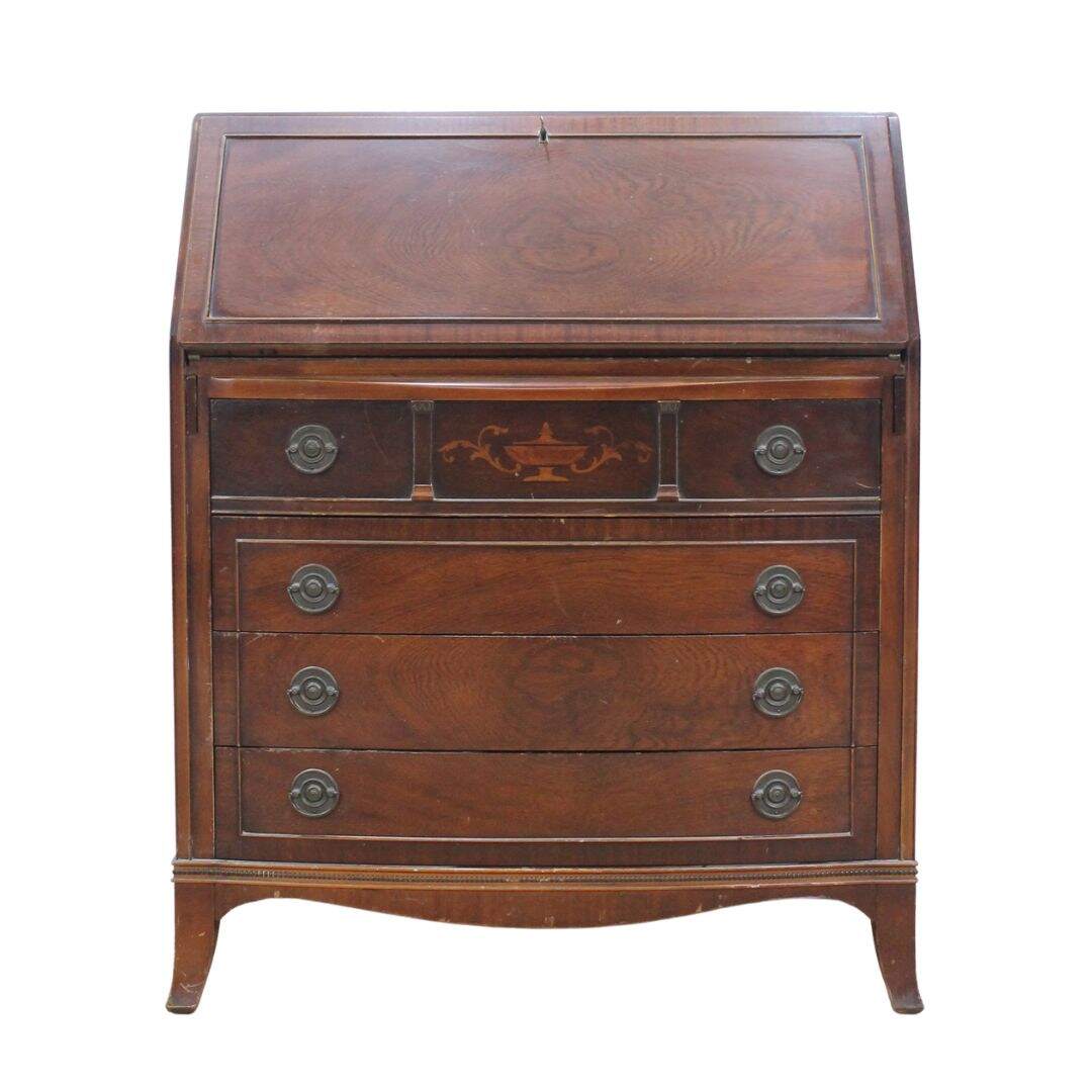 Secretary desk with inlay, unpainted