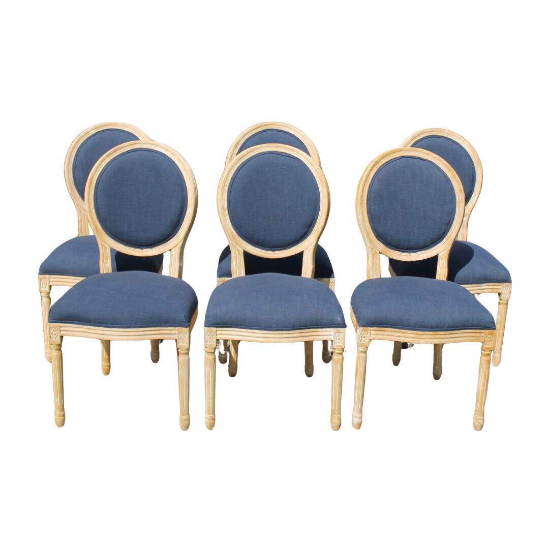 set of 6 oval back dining chairs