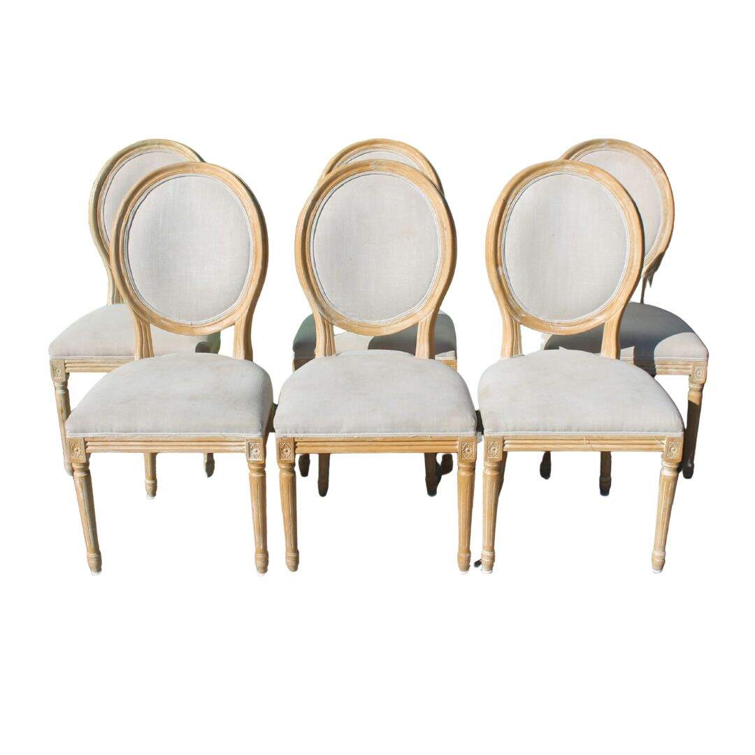 set of 6 restoration hardware dining chairs, unfinished