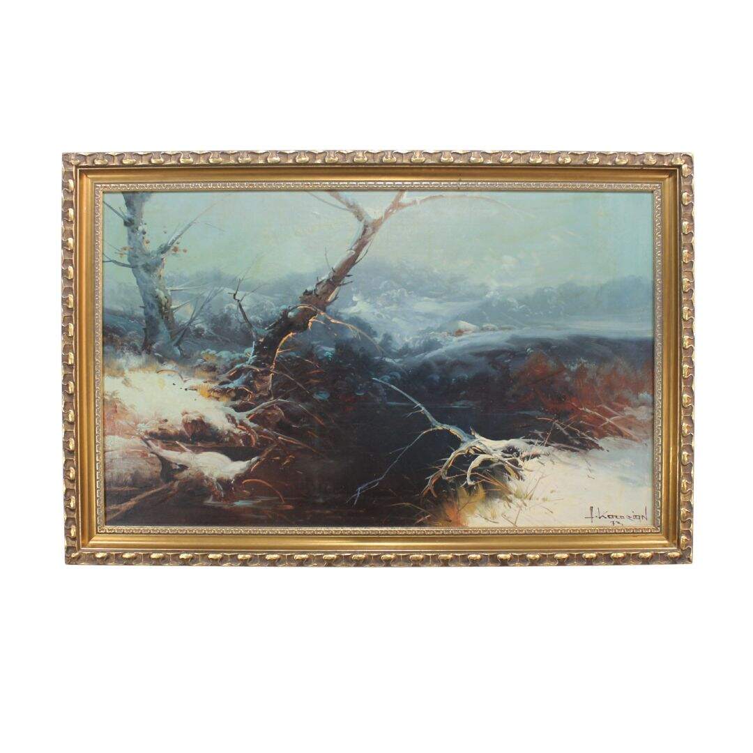 Spooky landscape oil painting