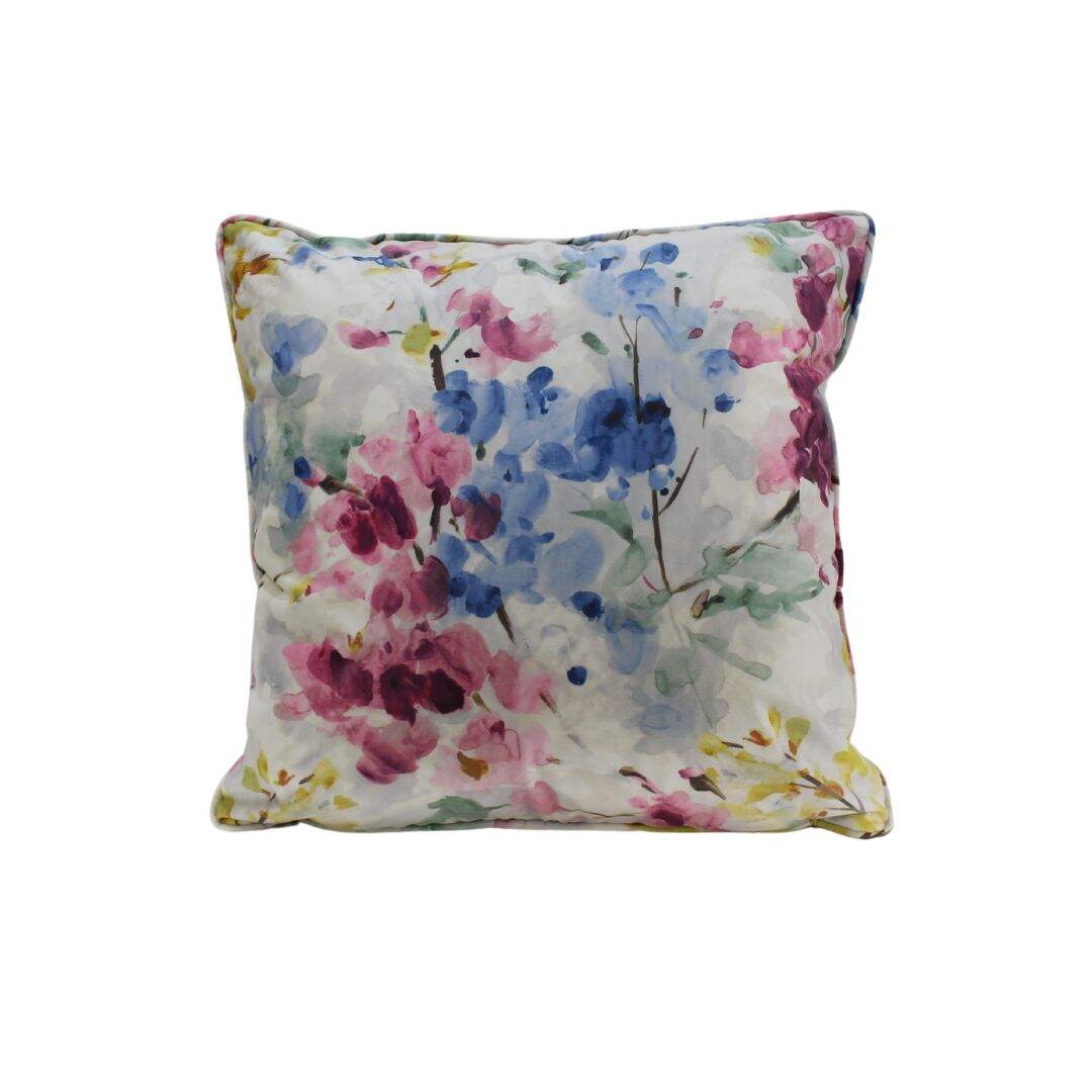 square floral velvet throw pillow