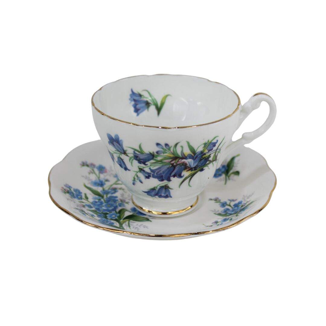 teacup with bluebells