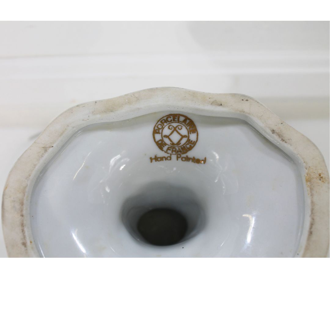 ivory/gold pedestal dish