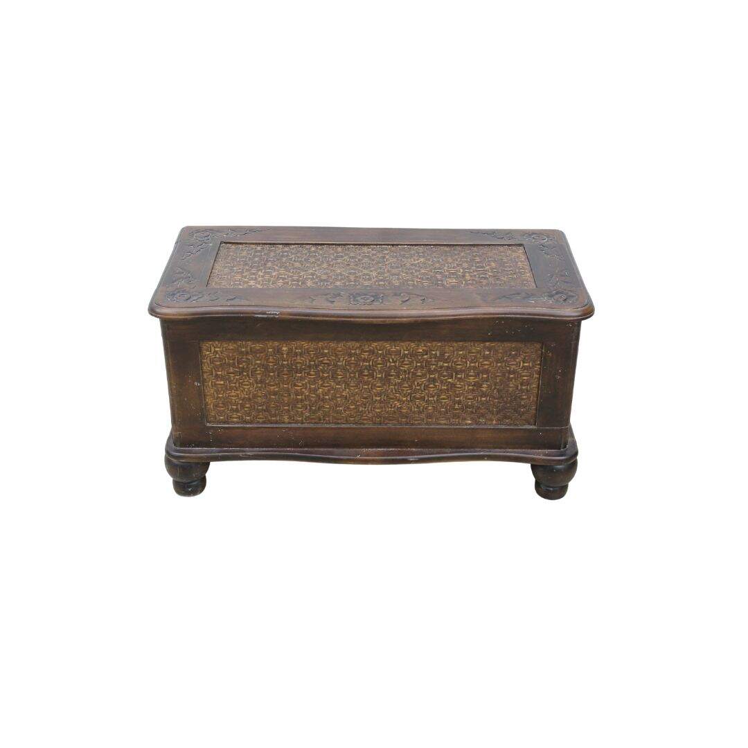 wood and rattan trunk