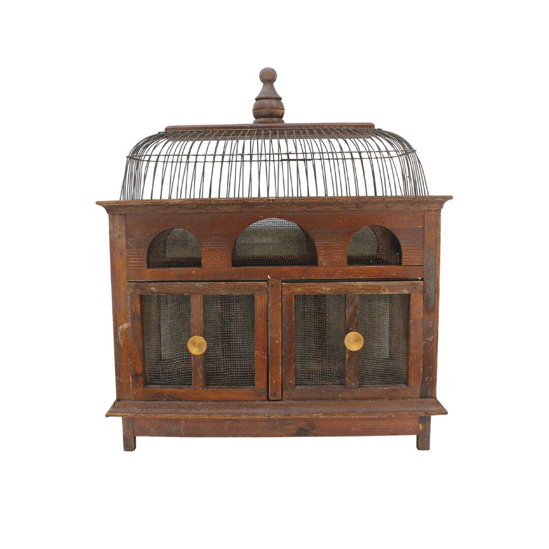 Wood and wire bookcase