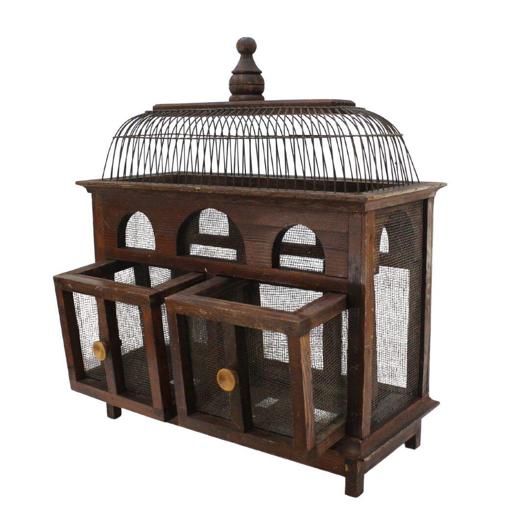 Wood and wire bookcase