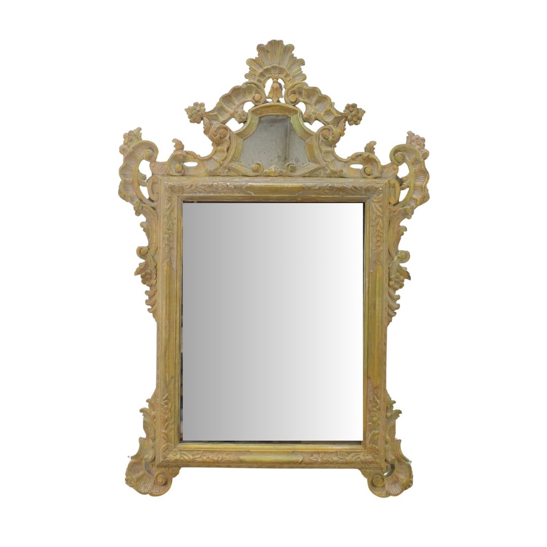 carved ornate wooden mirror