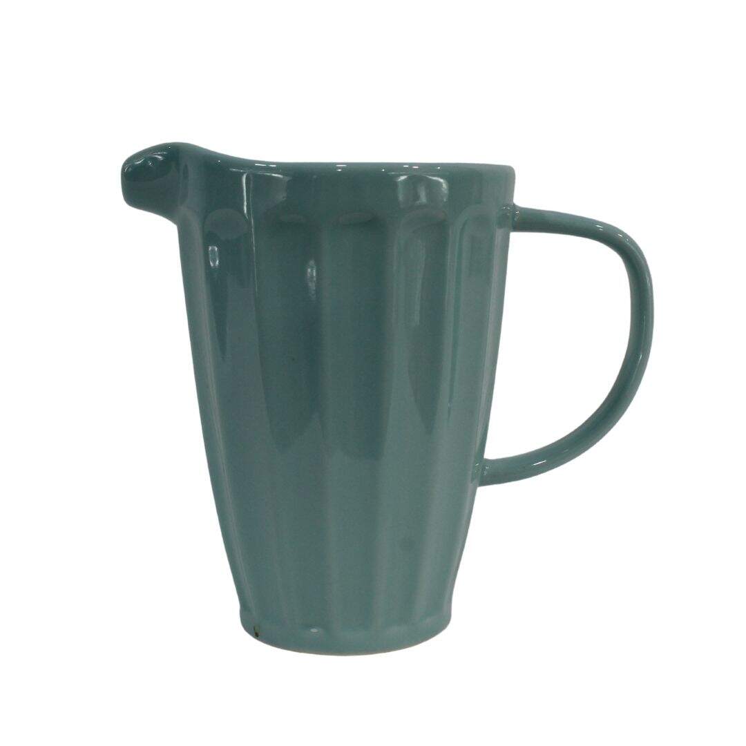 Blue ceramic pitcher