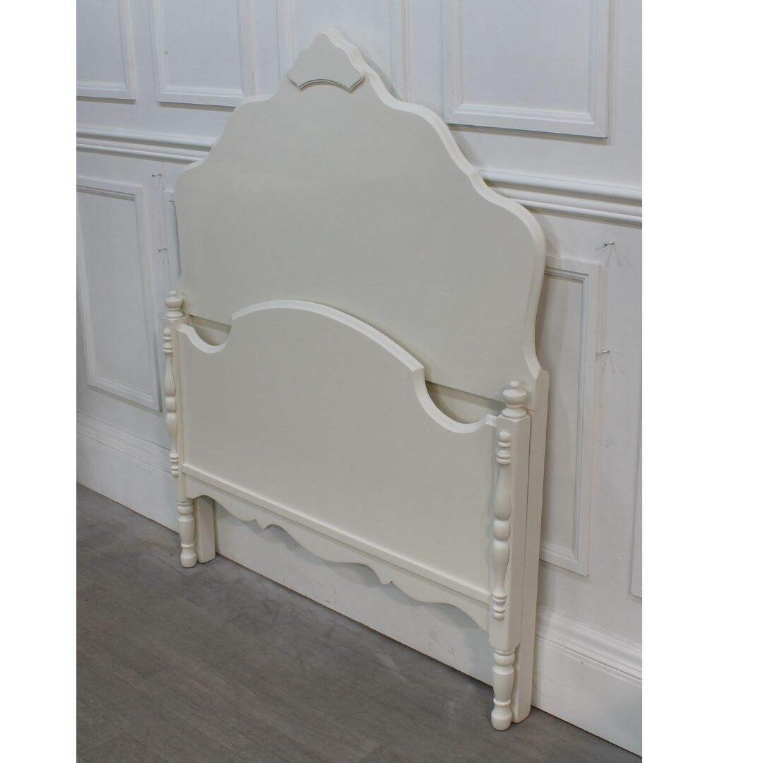 Cream wooden single bed