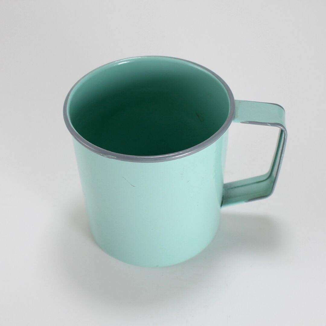 Green/blue enamel mug