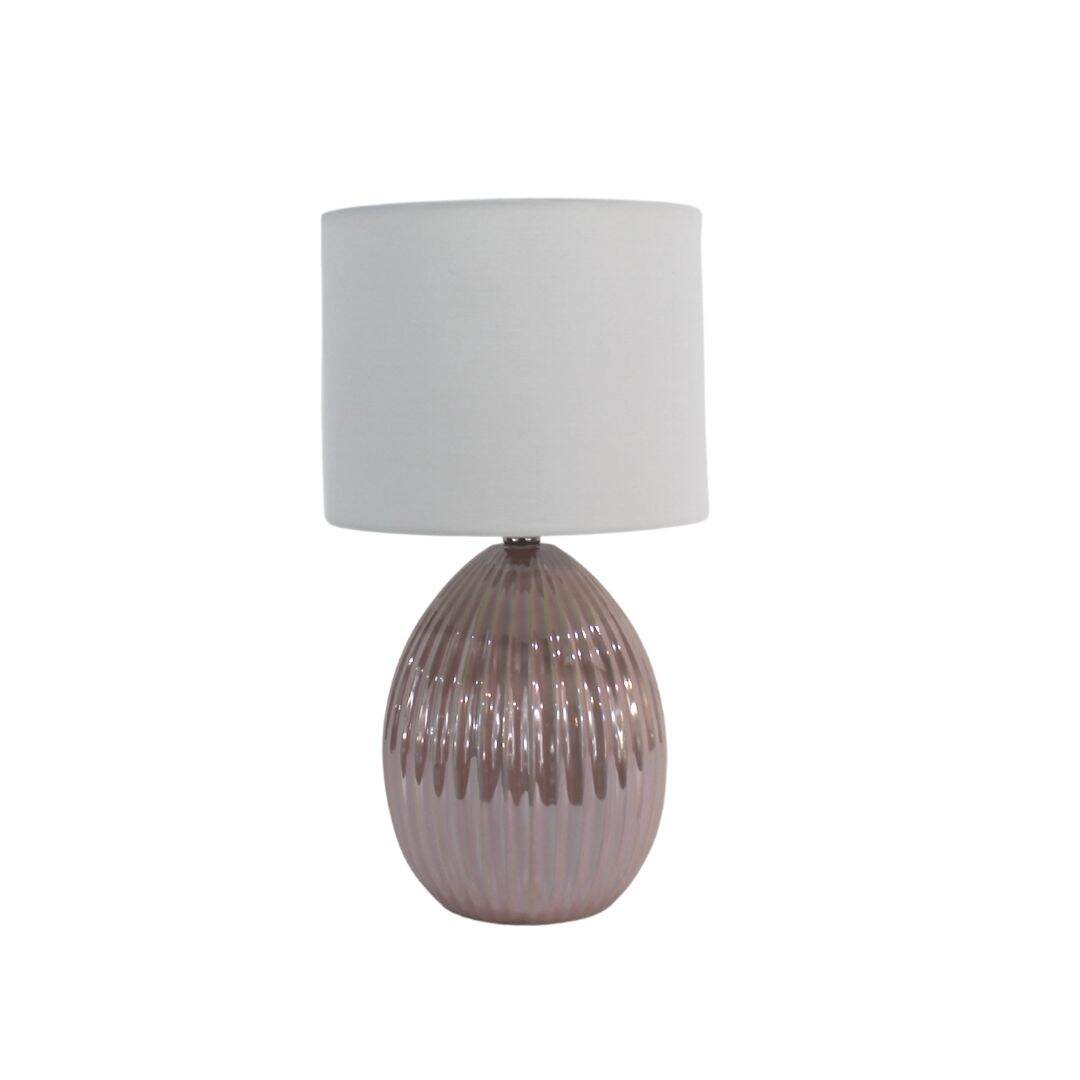 Pearlescent pink ceramic lamp