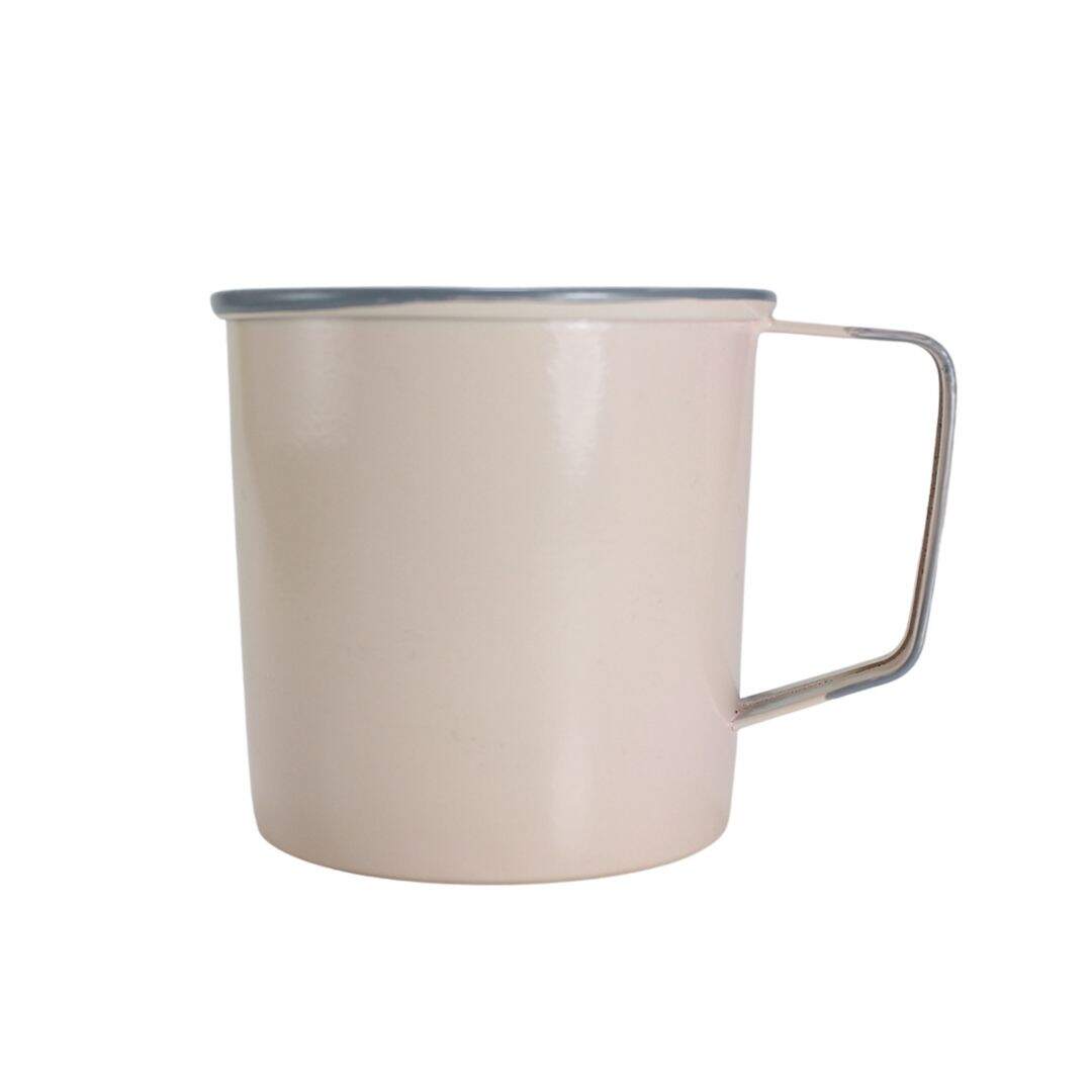 Pink enamel mug