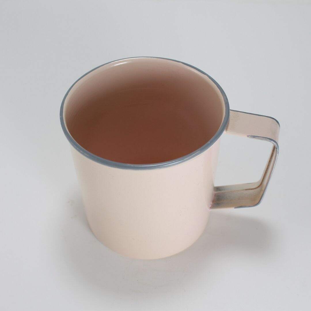 Pink enamel mug