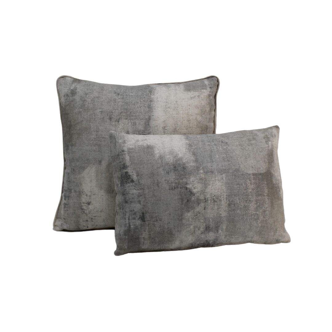 Set of 2 beige grey abstract pillows