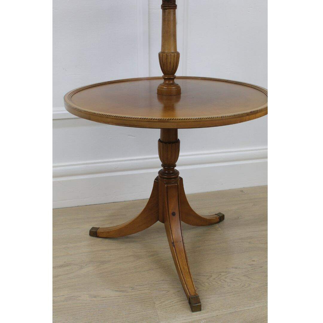 3 tiered pedestal side table, unpainted