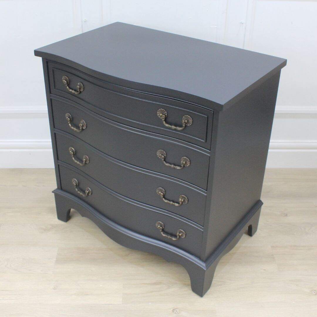 4 drawer off-black serpentine front chest