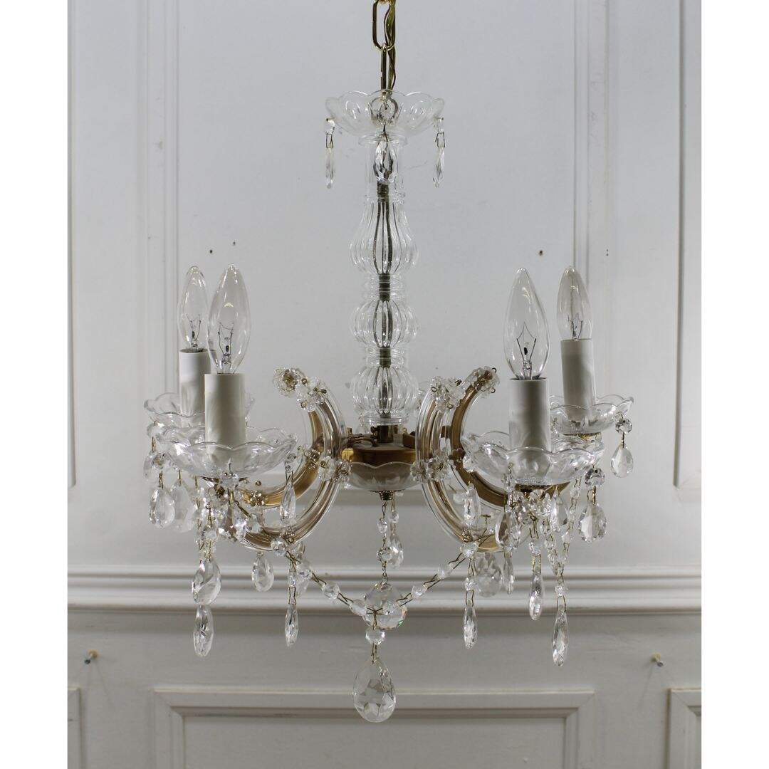 5 arm glass chandelier