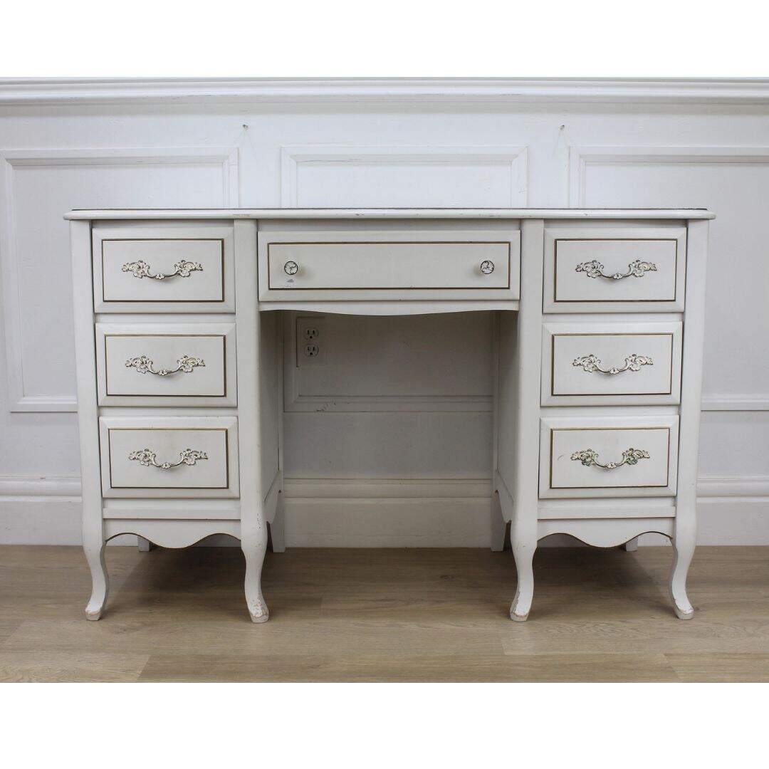 french provincial 7 drawer desk, unpainted