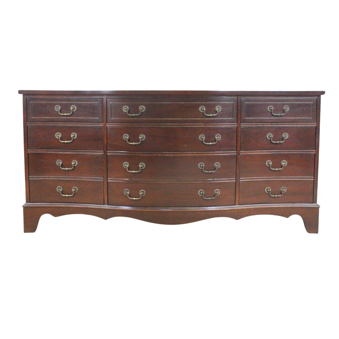 9 drawer dresser with mahogany veneer, unpainted