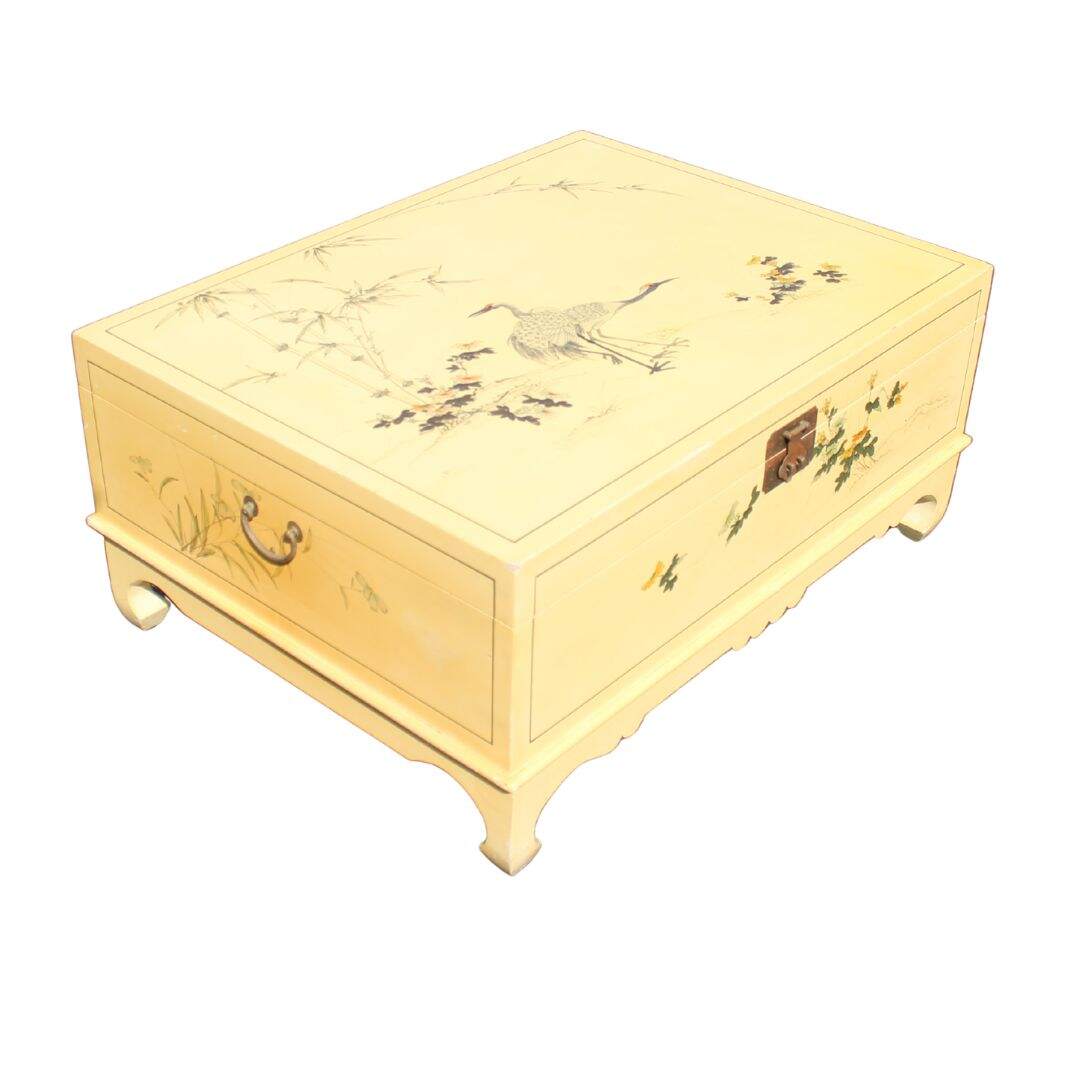 Asian hand painted coffee table/trunk
